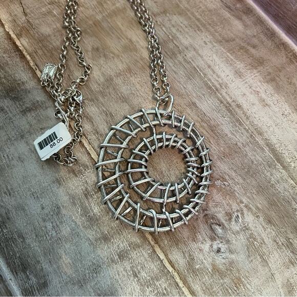 Karine Sultan Silver Tone Pendant Necklace NEW - Picture 2 of 11